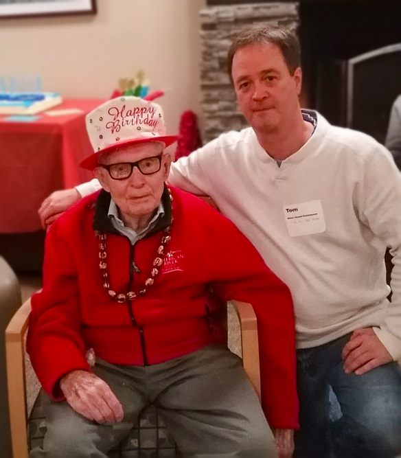 Paul with Tom at his 100th birthday